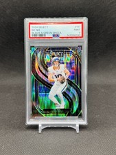 Bo Nix 2024 Panini Select Premier Level Black & Green Shock Rookie Card PSA 9