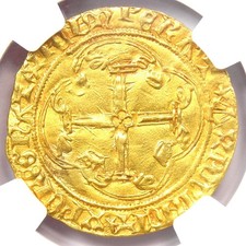 1422-61 France Gold Charles VII Ecu d'Or Gold Coin FR-307 - Certified NGC AU58