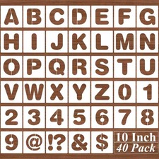 10 Inch Alphabet Letter Stencils - 40 Pack Letter Number Stencil Templates wi...