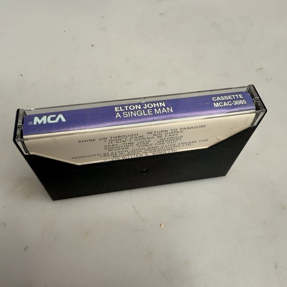 Elton John A Single Man 1978 Vintage Cassette Tape VGUC w/ Case & Sleeve Foto 3 de 4