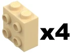 Lego New Part 22885 Tan BRICK Modified 4 Studs on Side 1 x 2 x 1 2/3 Qty 4 TN4
