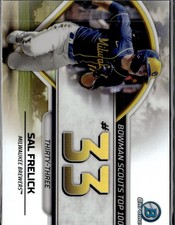 2023 Bowman #BTP-33 Sal Frelick Bowman Scouts Top 100 Atomic Refractors #/150