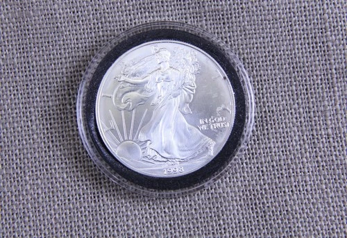 1998 Silver American Eagle Dollar Uncirculated Company 1 Ounce Silver