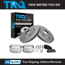 TRQ Front Brake Calipers Ceramic Pads & Rotors Kit Fits Nissan Armada Titan QX80