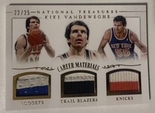 2013-14 NATIONAL TREASURES KIKI VANDEWEGHE CAREER MATERIAL TRIPLE PATCH SP 22/25