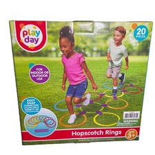20 Pc Play Day Hopscotch 10 Rings 10 Connectors Inside/Outside New
