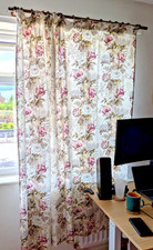 Pair of vintage floral English cottage curtains, 188cm tall, up to 2.10 m width