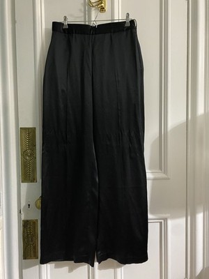 BITE Studios Black Wide-Leg Organic Silk Trousers. UK 14