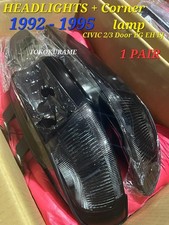 Fits Honda Civic 1992-1995 23dr Eg Eh Ej Black Headlightscorner Lamps 92-95