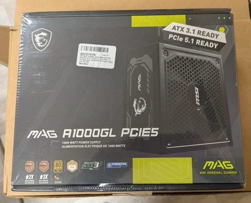 MSI MAG A1000GL PCIE 5 Gaming Power Supply - ATX 3.1 & PCIE 5.1 New