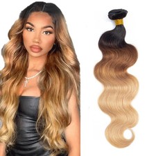 12A Ombre Brazilian Virgin Human Hair Bundles 20 Inch Blonde Body Wave