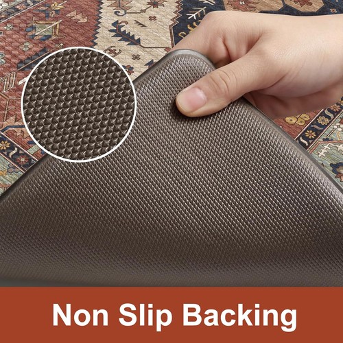Farmhouse Kitchen Mats Set of 2 Anti Fatigue Non Slip Waterproof Red Rugs - Picture 4 of 11