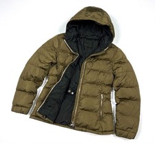 Auth Women's PRADA Milano Khaki Down Puffer Casual Jacket Size 42 S/M