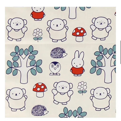 Japan Miffy & Boris Handkerchiefs 3-Pack Cute Cotton Scarves Official