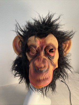 Comical Chimp Mask Chimpanzee Monkey Lifelike Adult Costume Mask