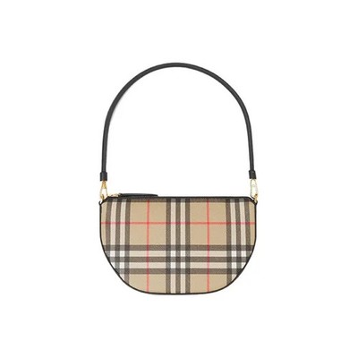 Burberry Olympia Vintage Classic Check Print Shoulder Bag Women's 8.3x1.6x4.9 in