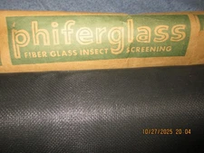 PHIPHER FIBERGLASS CHARCOAL COLOR INSECT SCREENING 60" WIDE X 100' LONG