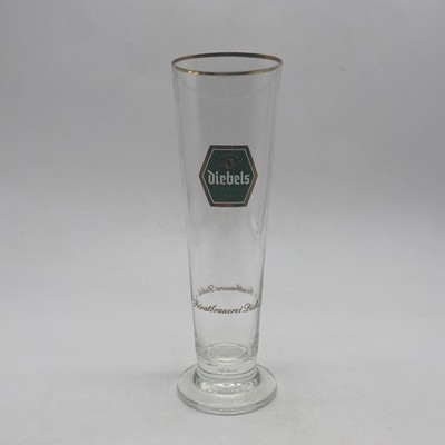 Diebels Altbier German Beer Glass Gold Rim
