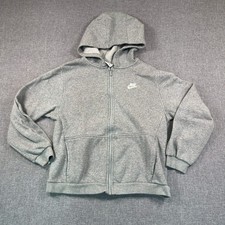 Nike Kids Sportswear Full Zip Hoodie Heather Grey Fleece XL TG EG
