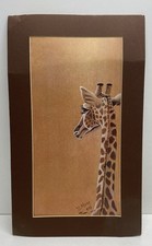 Giraffe Print by D. Mazy Signed. 1978 Matted