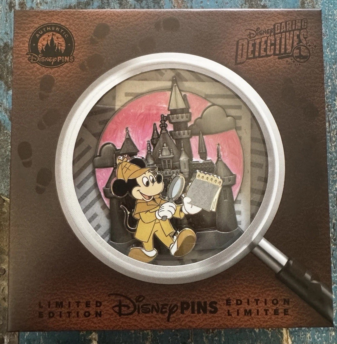 Disneyland "Daring Detectives" Mickey Jumbo Pin (LE 4000) New!