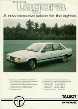 Talbot Tagora 1980-1981 UK Market Preview Single Sheet Sales Brochure 2.2 & 2.6