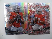 Pair 2022 Bowman U C.J. Stroud 1 Refractor Fight Song Ohio State #75 FS-6