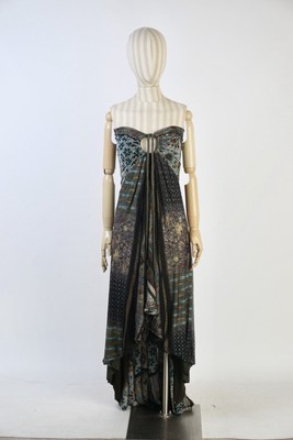 ETRO Made in Italy Boho Strapless Maxi Dress Multicolor Paisley Viscose IT42