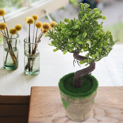Guest Greeting Pine Artificial Bonsai Ornament for Tabletop and Home Decoration