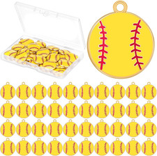 64 Pcs Sports Charms Softball Baseball Game Charm Pendants for Bracelet Necklace