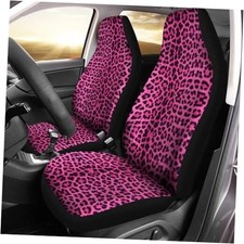 Car Seat Cover Print for Women Girls Stretch Universal Auto Pink Black Leopard