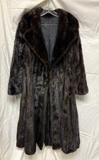 Vintage Full Length Mink Fur Coat Lined with Attached Belt