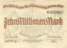 Annweiler City 10 milionów marek 1923 używane wydanie jubileuszowe wz. Haczyk. 2