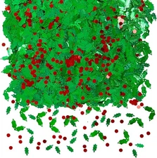 Bulk Party Foil Confetti, Christmas Holly Berries, 3,000-Count, 9 Ounces