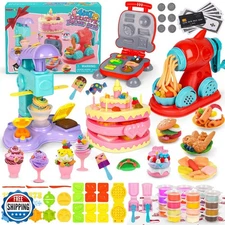 4-in-1 Dough Sets for Kids 2-4-8 Ultimate 87 PCS Play Tools, 24 C