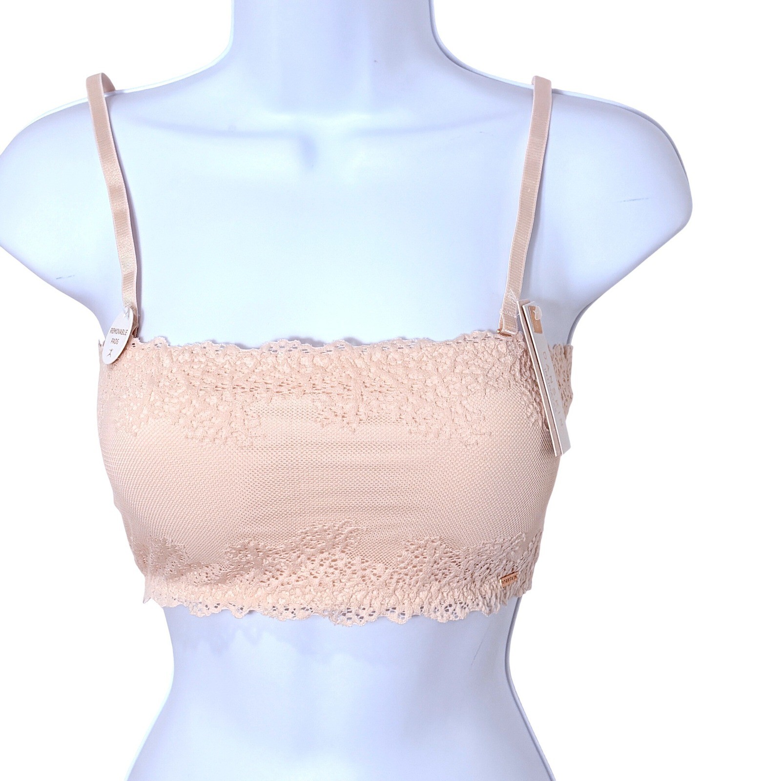 Pink Lace Bralette Womens Small Coquett Romantic Soft Girl Layering Danskin