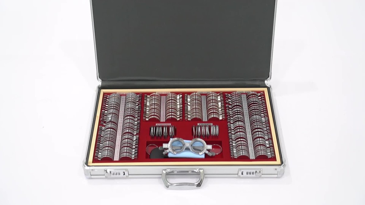 266 pcs Optical Trial Lens Set Optometry Kit Metal Rim Alu Box