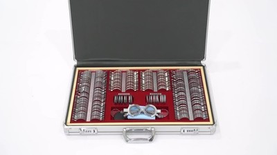 266 pcs Optical Trial Lens Set Optometry Kit Metal Rim Alu Box