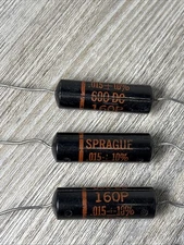 3 NOS Sprague Black Beauty .05 uf 200v Capacitor 160P Vintage Guitar Tone Cap