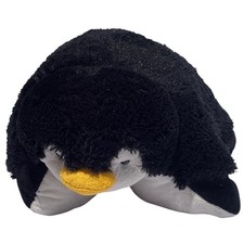 Pillow Pets Playful Penguin Plush Folding Pillow 18 inch Large Black White