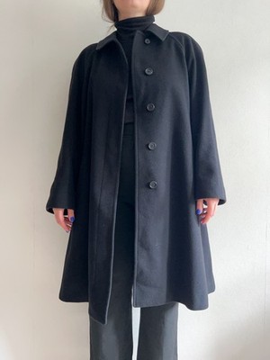Vintage Burberry's Black Wool Cashmere Trench Coat Single-Breasted