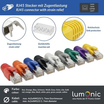 10-100x Netzwerkstecker RJ45 Stecker CAT5 CAT6 CAT7 LAN vergoldete Kontakte