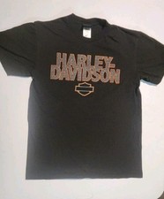 Harley Davidson Motorcycles Spell Out T Shirt Size Medium Black Florida