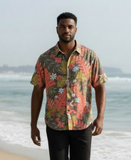Reyn Spooner Vintage Men 90s Retro Floral Colorful Hawaiian Beach Shirt XL 54"