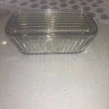 Vintage Anchor Hocking Clear Glass Refrigerator Dish With The Lid
