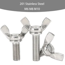 M6 M8 M10/10 - 55mm 201 Stainless Steel Butterfly Wing Screw Thumb Screw Wing