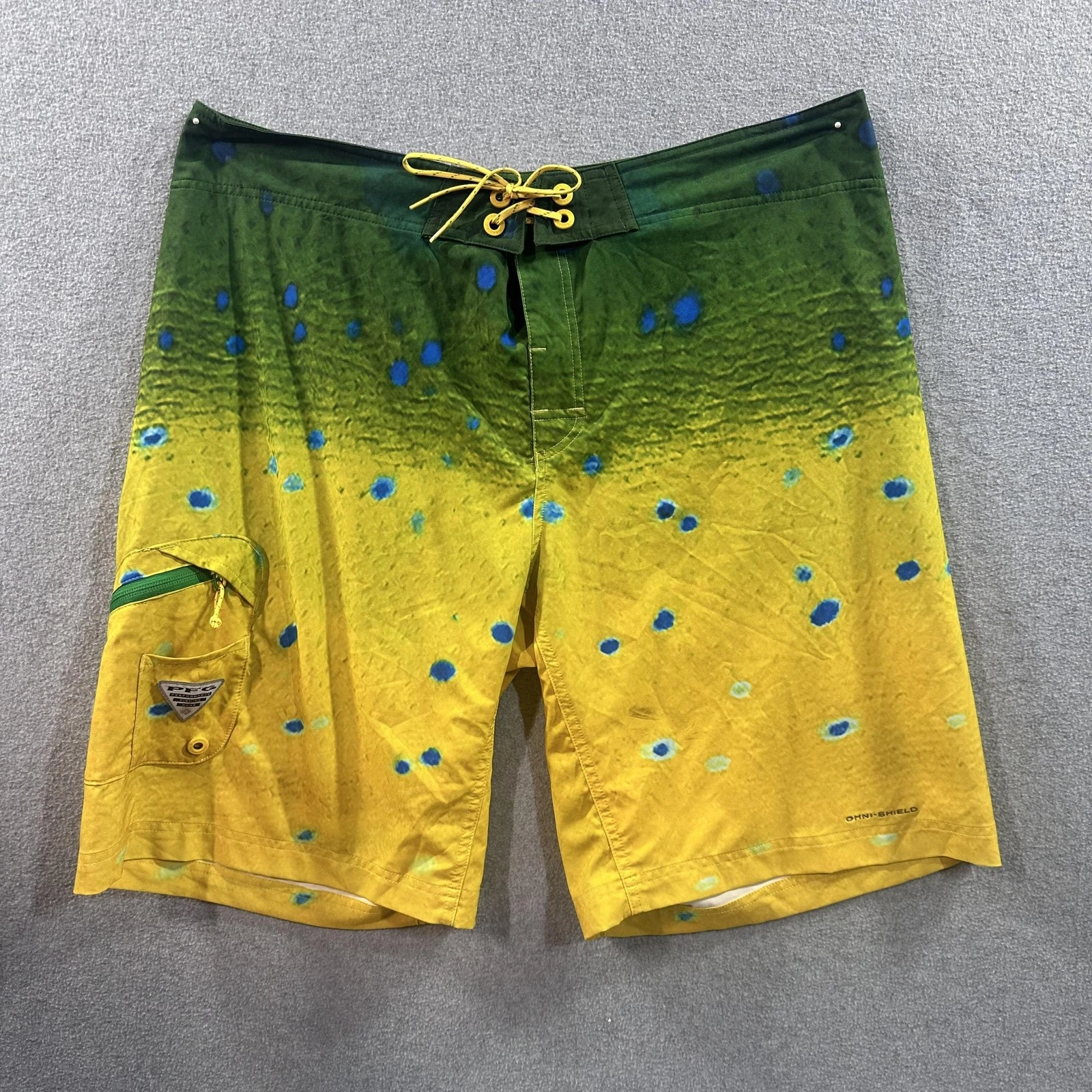 Columbia PFG Shorts Mens 40 Green Yellow Fishing Omni-Shield Boardshorts Pocket
Opens in a new windo