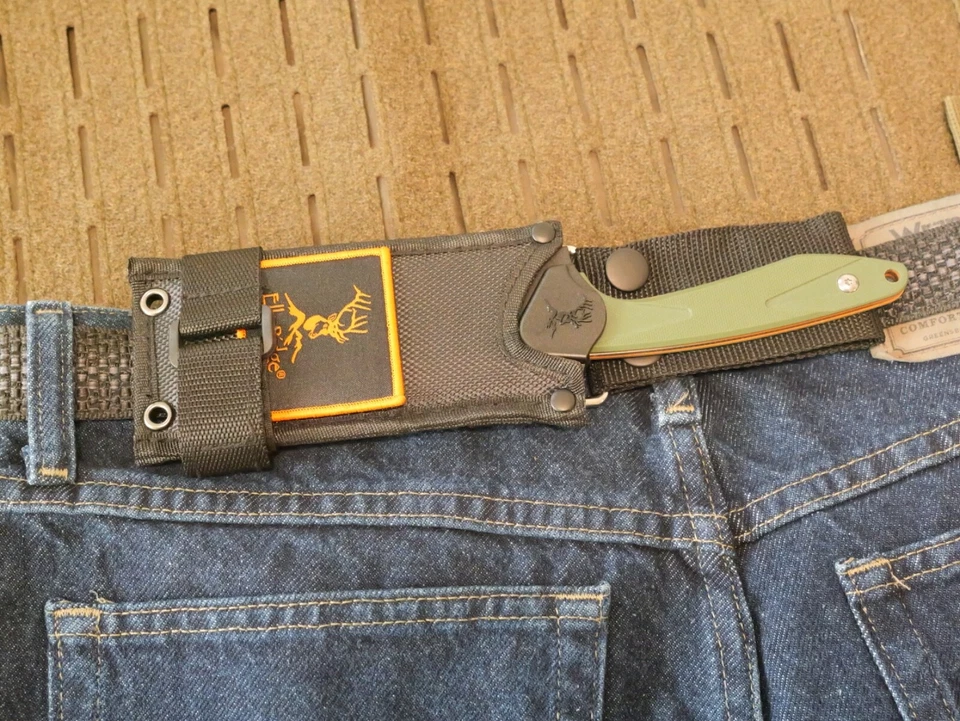 Cuchillo de hoja fija 9" horizontal llevar interior Full Tang verde táctico afilado Foto 2 de 4