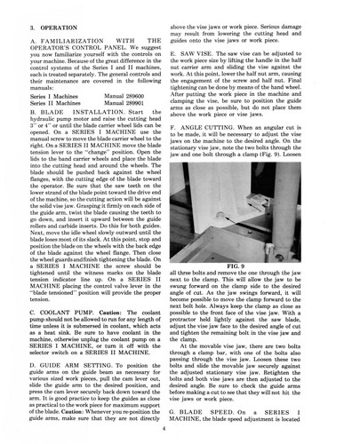 WF Wells B-25 & G-30 Series Horizontal Bandsaw Op, Maint, & Parts Manual #1829 - Picture 3 of 12