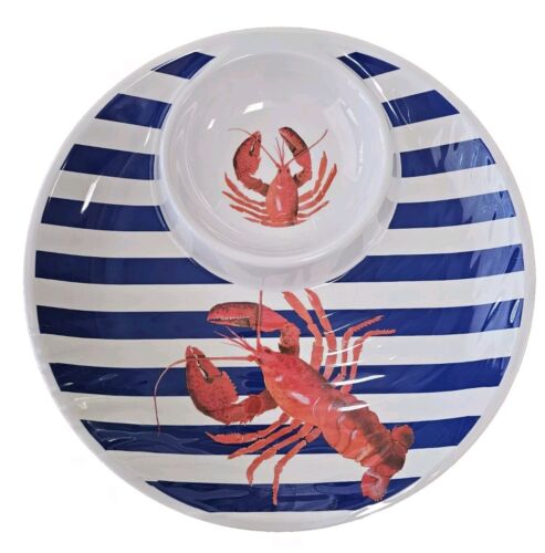 Tommy Bahama Lobster 14" Melamine Serving Platter Bowl Combination Stripes